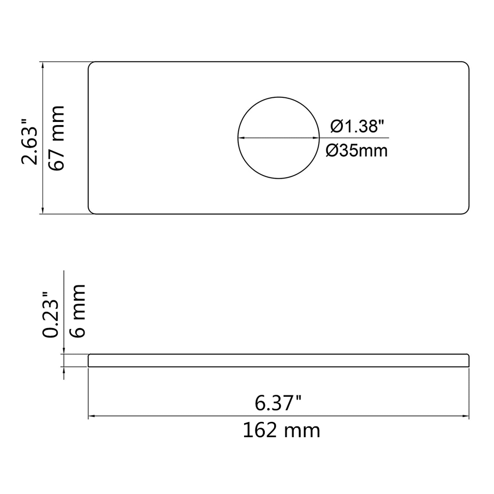 Wovier Faucet Plate Escutcheon, Holes Cover Deck Plate – 9