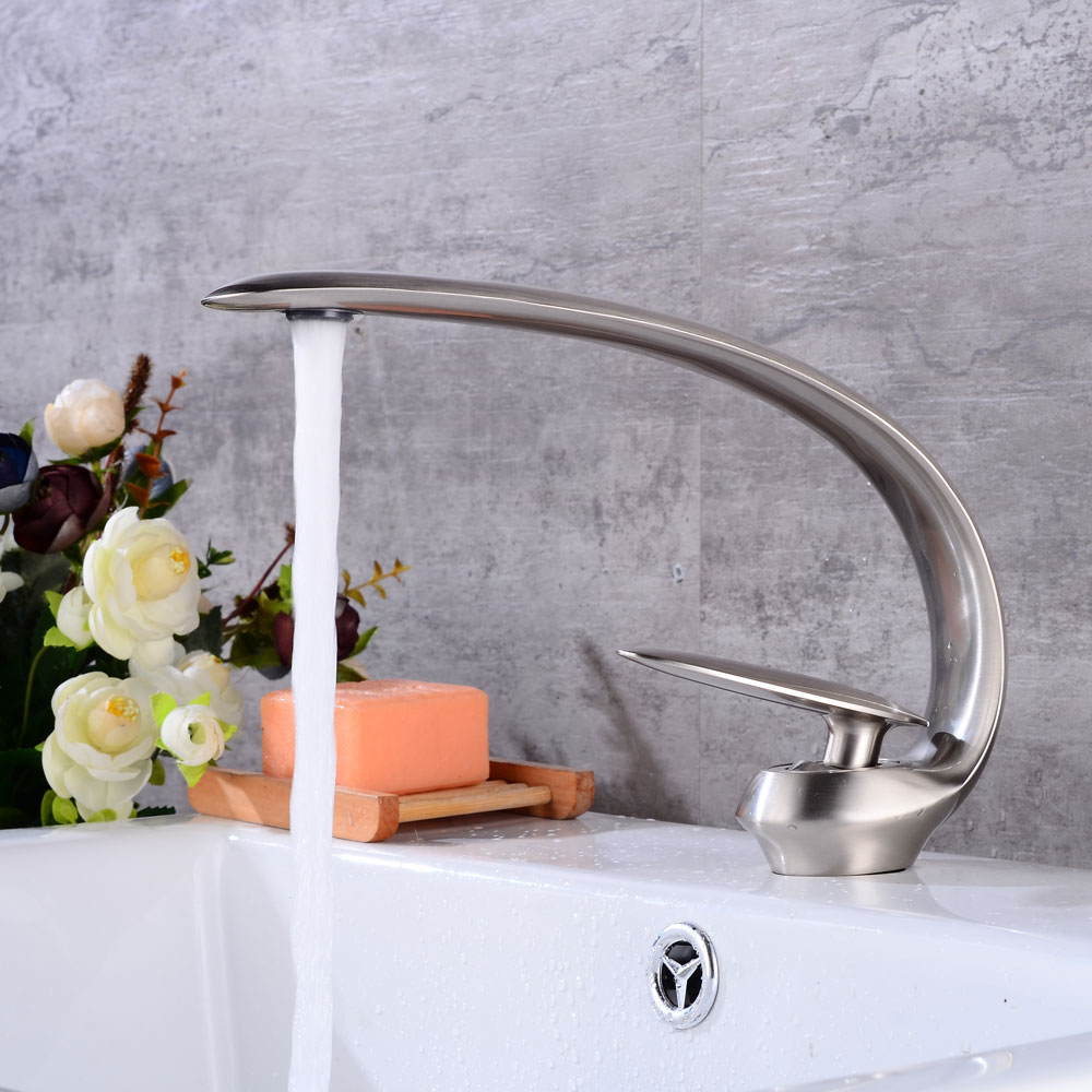 Wovier Bathroom Sink Faucet with Supply Hose,Single Handle Single Hole Lavatory Faucet W8349-9
