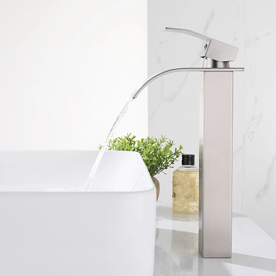 Wovier Waterfall Vessel Faucet, Single Handle Single Hole Bathroom Faucet - w8227-05