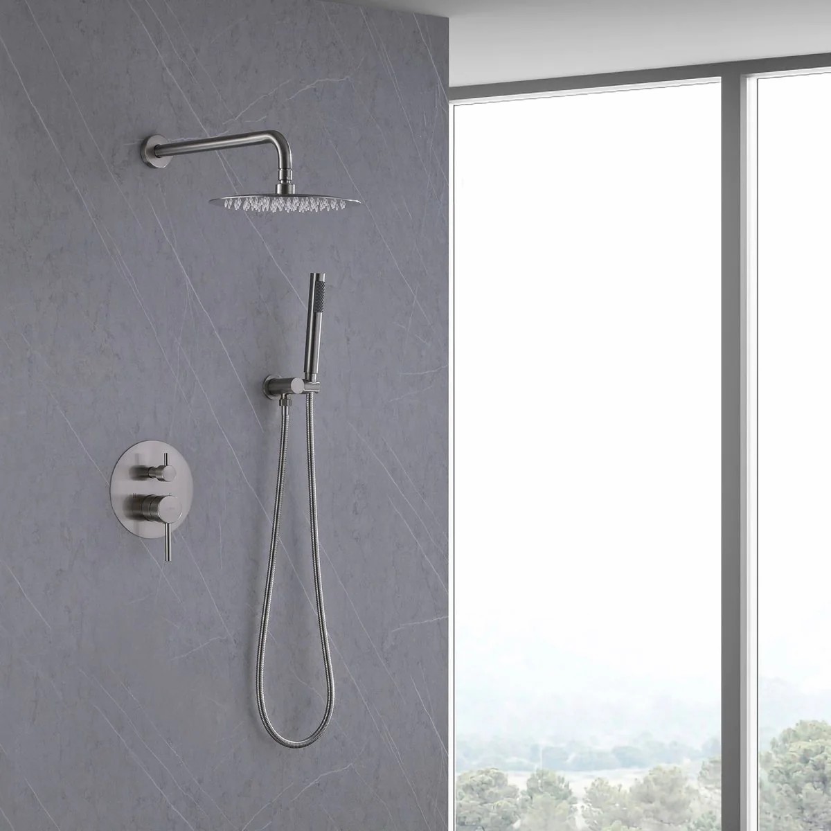 Wovier Shower System Rain Shower Handheld Sprayer with Shower Hose - W8815-19