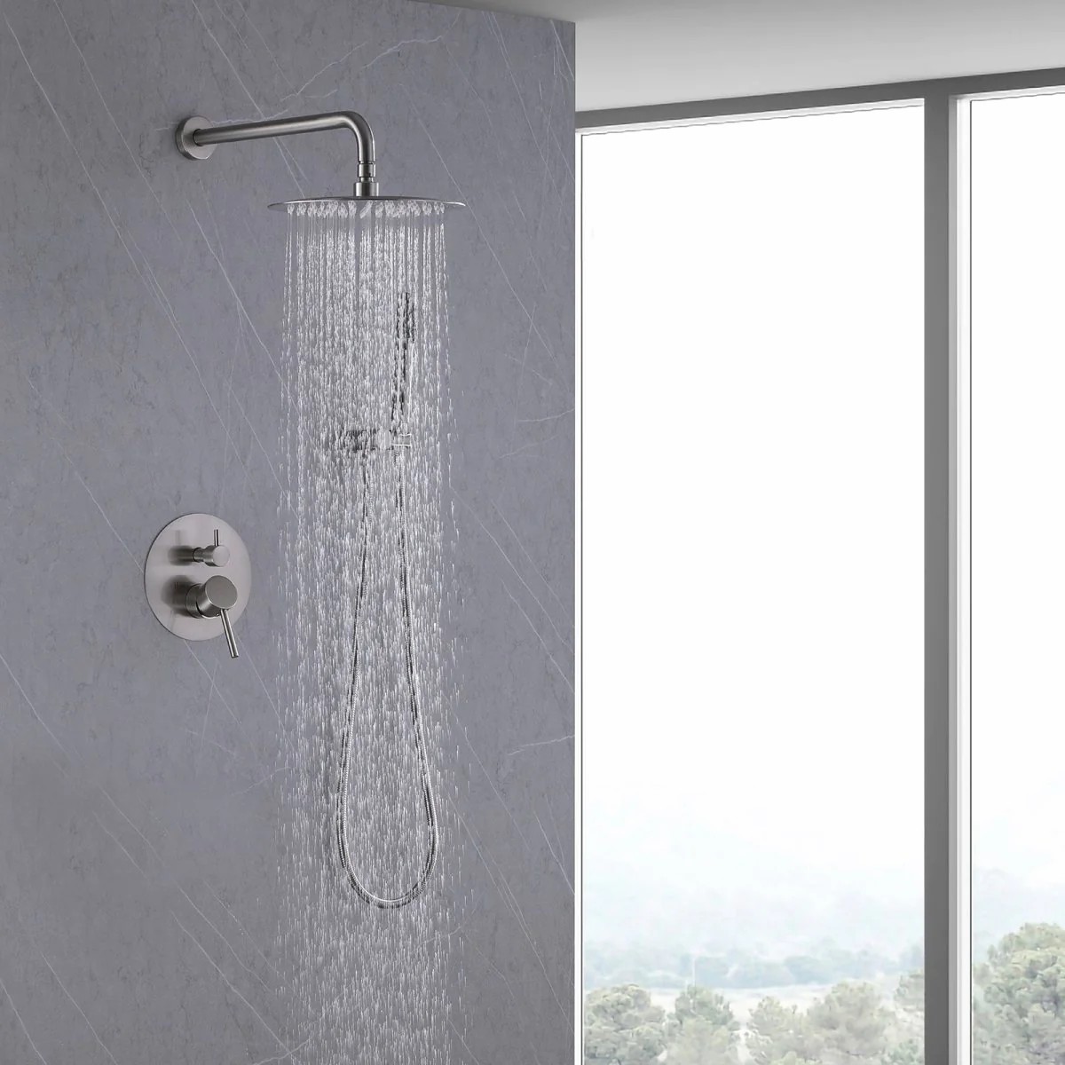 Wovier Shower System Rain Shower Handheld Sprayer with Shower Hose - W8815-21