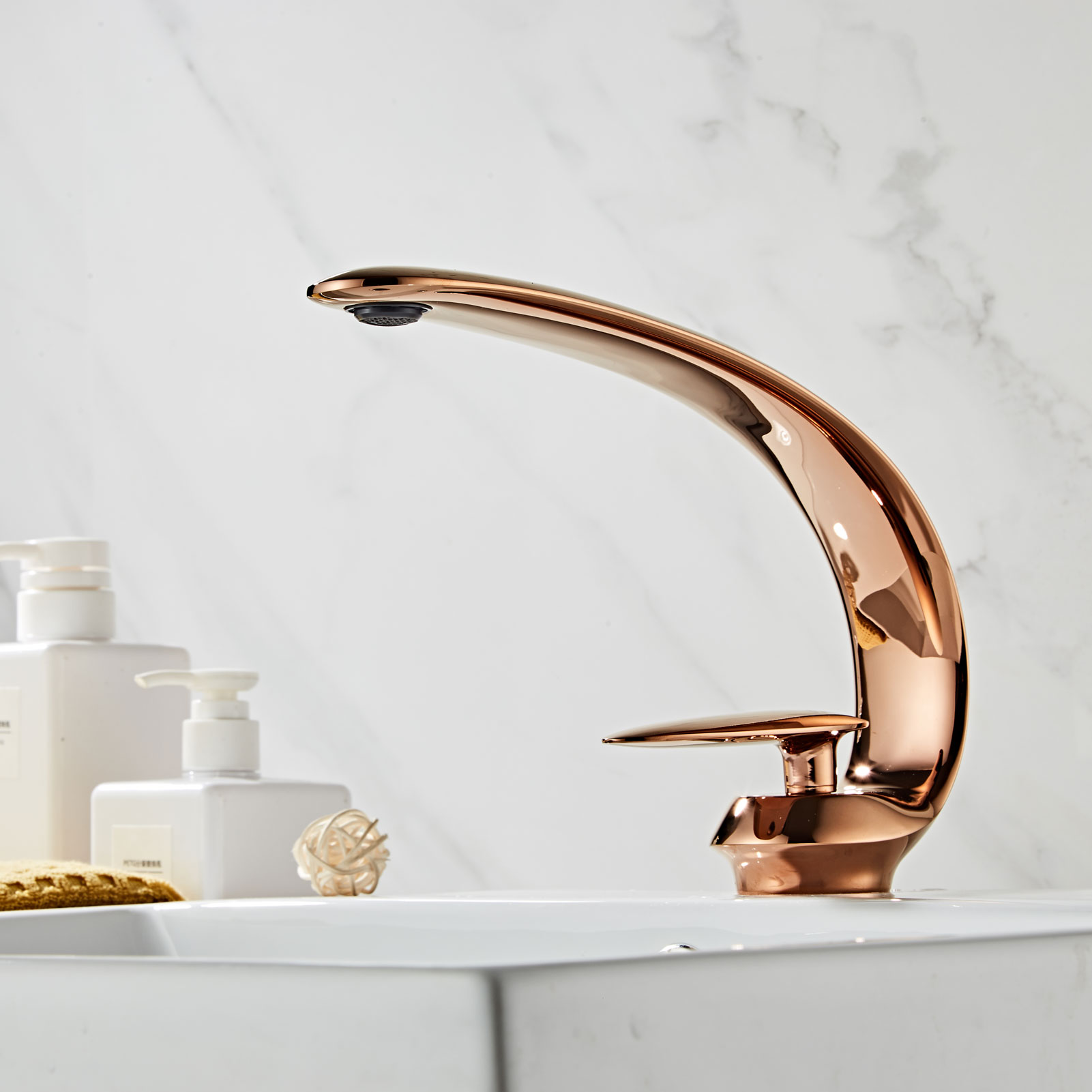 Wovier Bathroom Sink Faucet with Supply Hose,Single Handle Single Hole Lavatory Faucet W8349-33