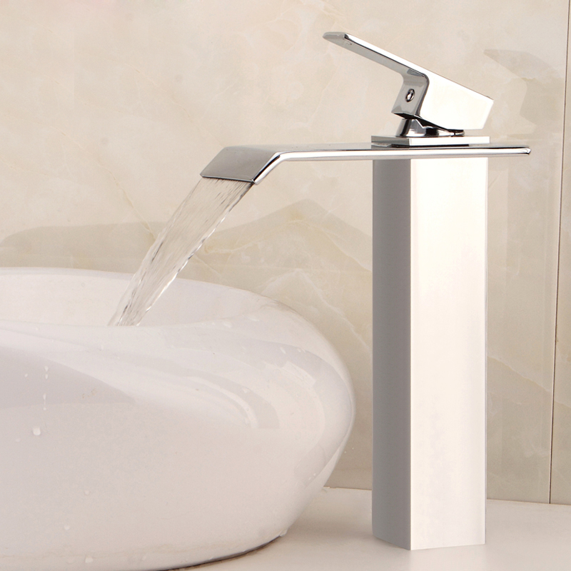 Wovier Waterfall Vessel Faucet, Single Handle Single Hole Bathroom Faucet - w8225-03