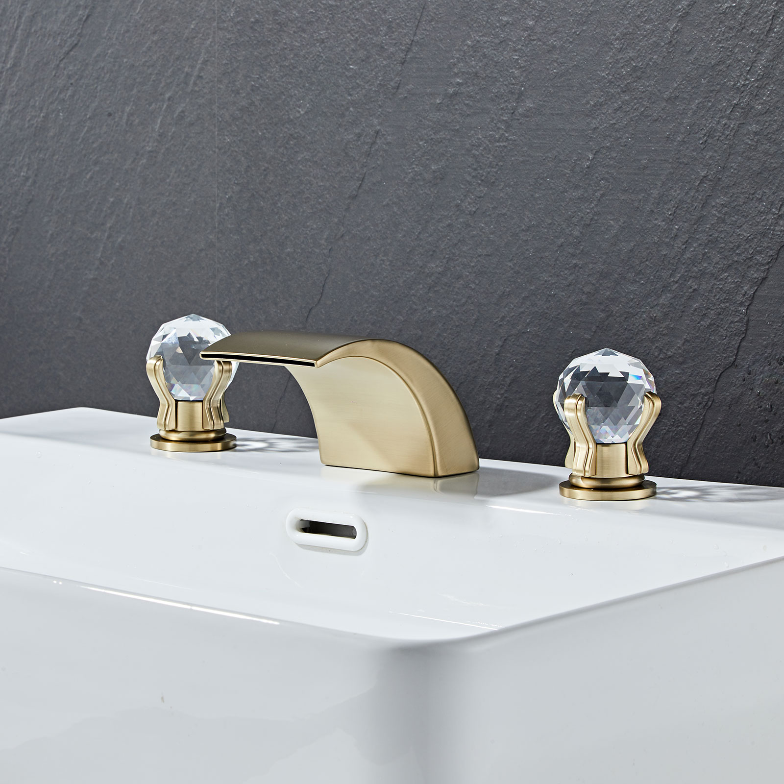 Wovier Widespread Faucet,Three Handle Two Hole Bathroom sink Faucet-W8433-05