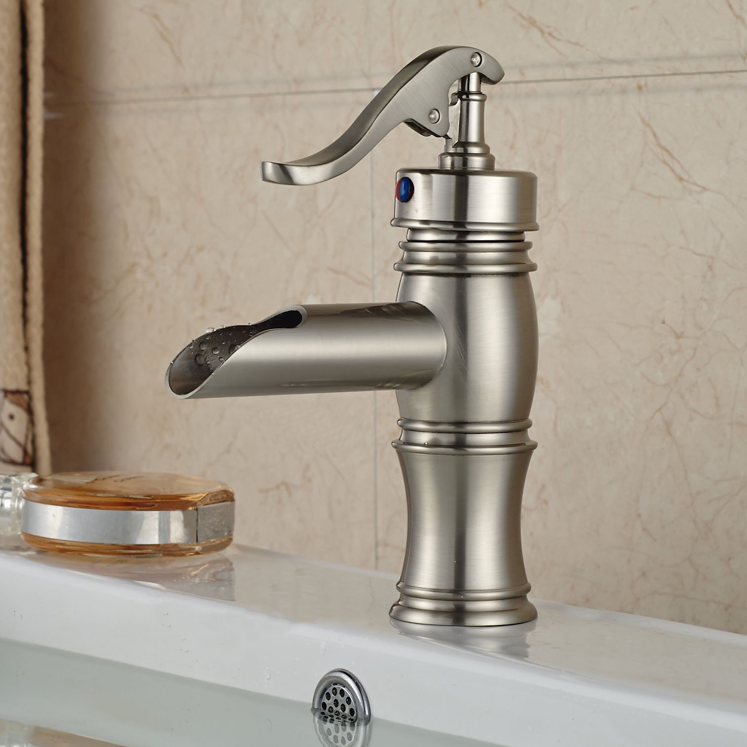 Wovier Bathroom Sink Faucet with Supply Hose,Single Handle Single Hole Lavatory Faucet W8288