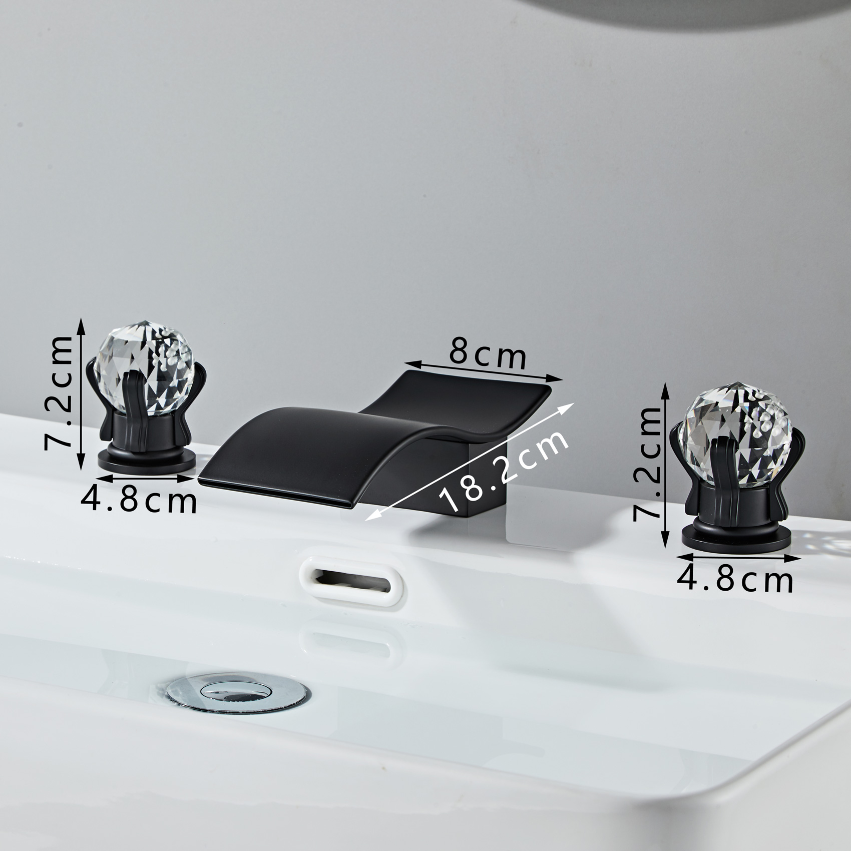 Wovier Widespread Faucet,Three Handle Two Hole Bathroom sink Faucet-W8434-24