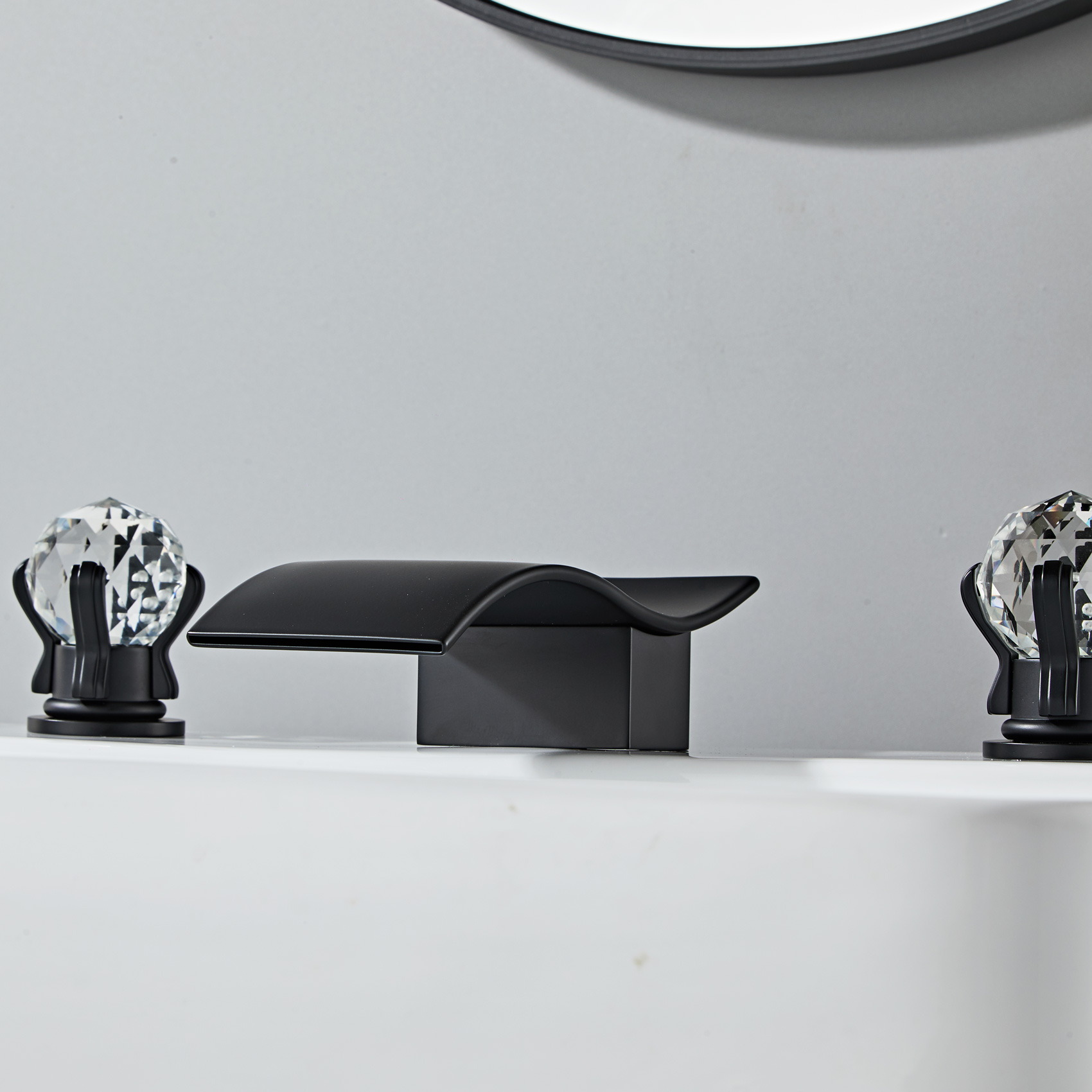 Wovier Widespread Faucet,Three Handle Two Hole Bathroom sink Faucet-W8434-21