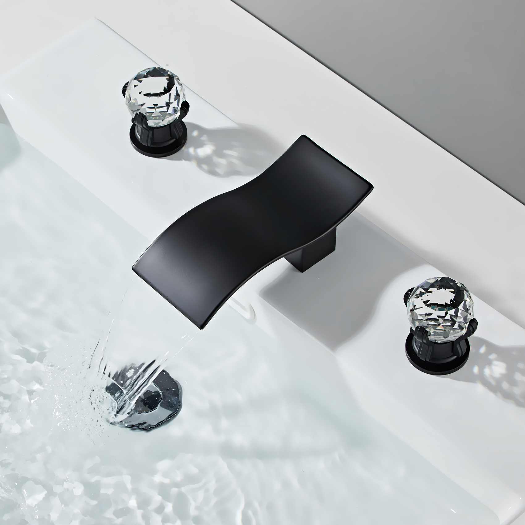 Wovier Widespread Faucet,Three Handle Two Hole Bathroom sink Faucet-W8434-22