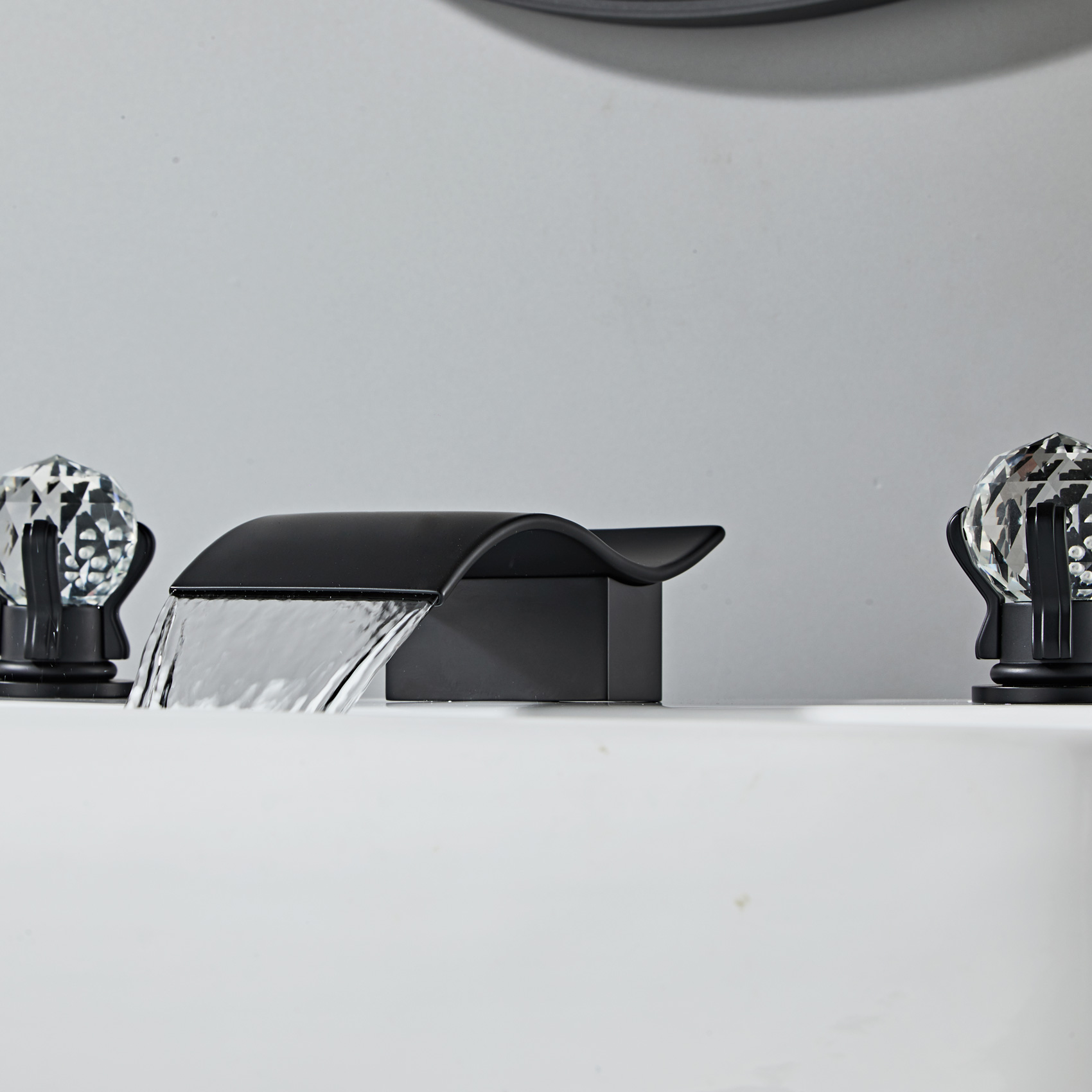 Wovier Widespread Faucet,Three Handle Two Hole Bathroom sink Faucet-W8434-23