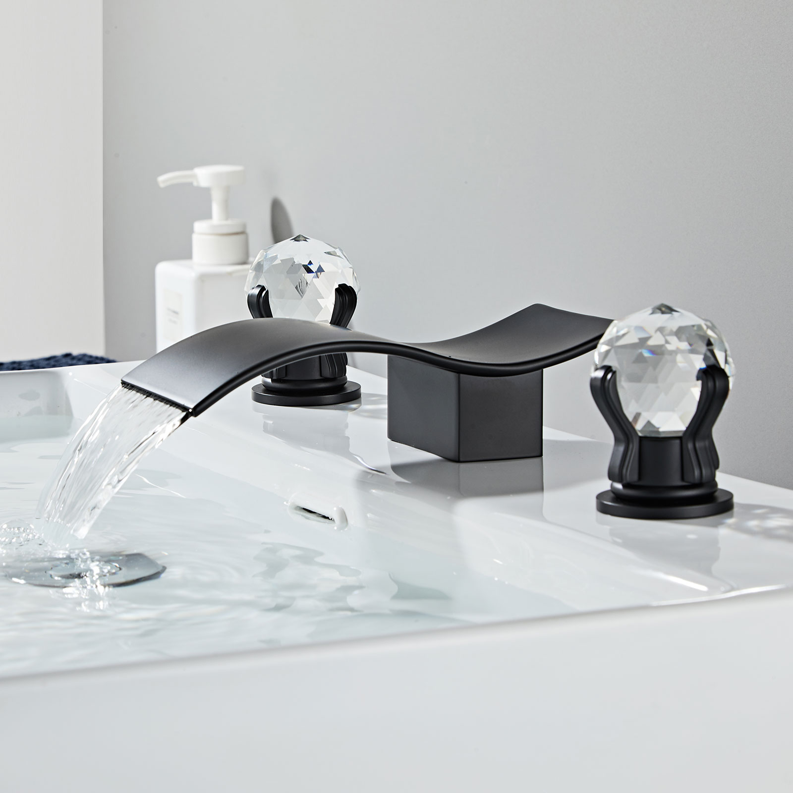 Wovier Widespread Faucet,Three Handle Two Hole Bathroom sink Faucet-W8434-05