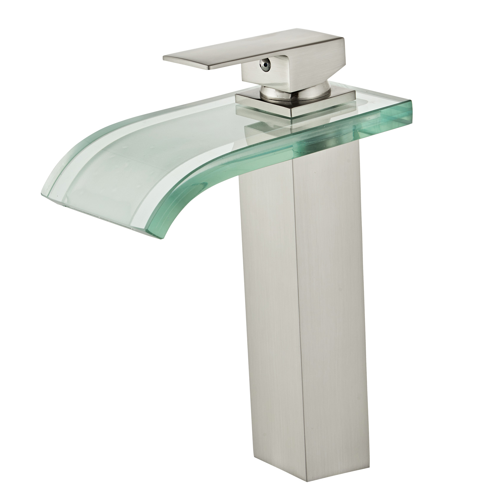 Wovier Waterfall Vessel Faucet, Single Handle Single Hole glass Bathroom Faucet - w8108-6