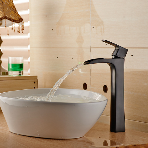Wovier Waterfall Vessel Faucet, Single Handle Single Hole Bathroom Faucet - w8231-8