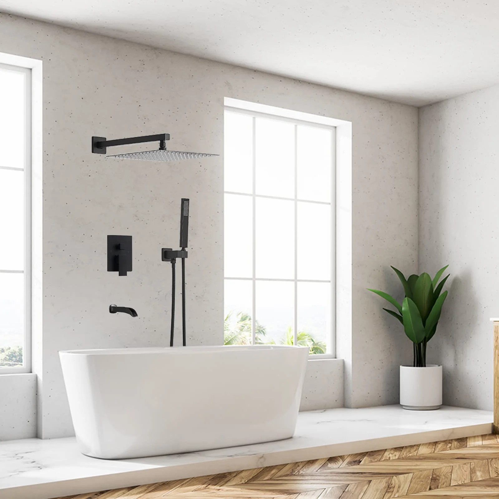 Wovier Shower System Rain Shower Handheld Sprayer with Shower Hose - W8807-5