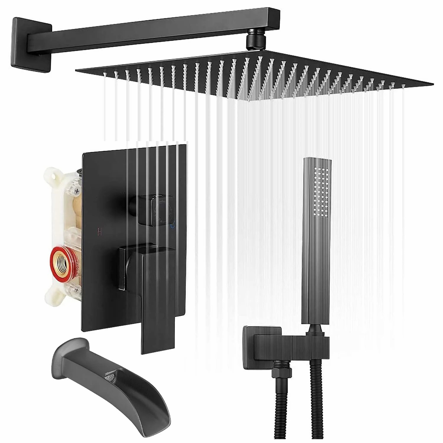 Wovier Shower System Rain Shower Handheld Sprayer with Shower Hose - W8807-4