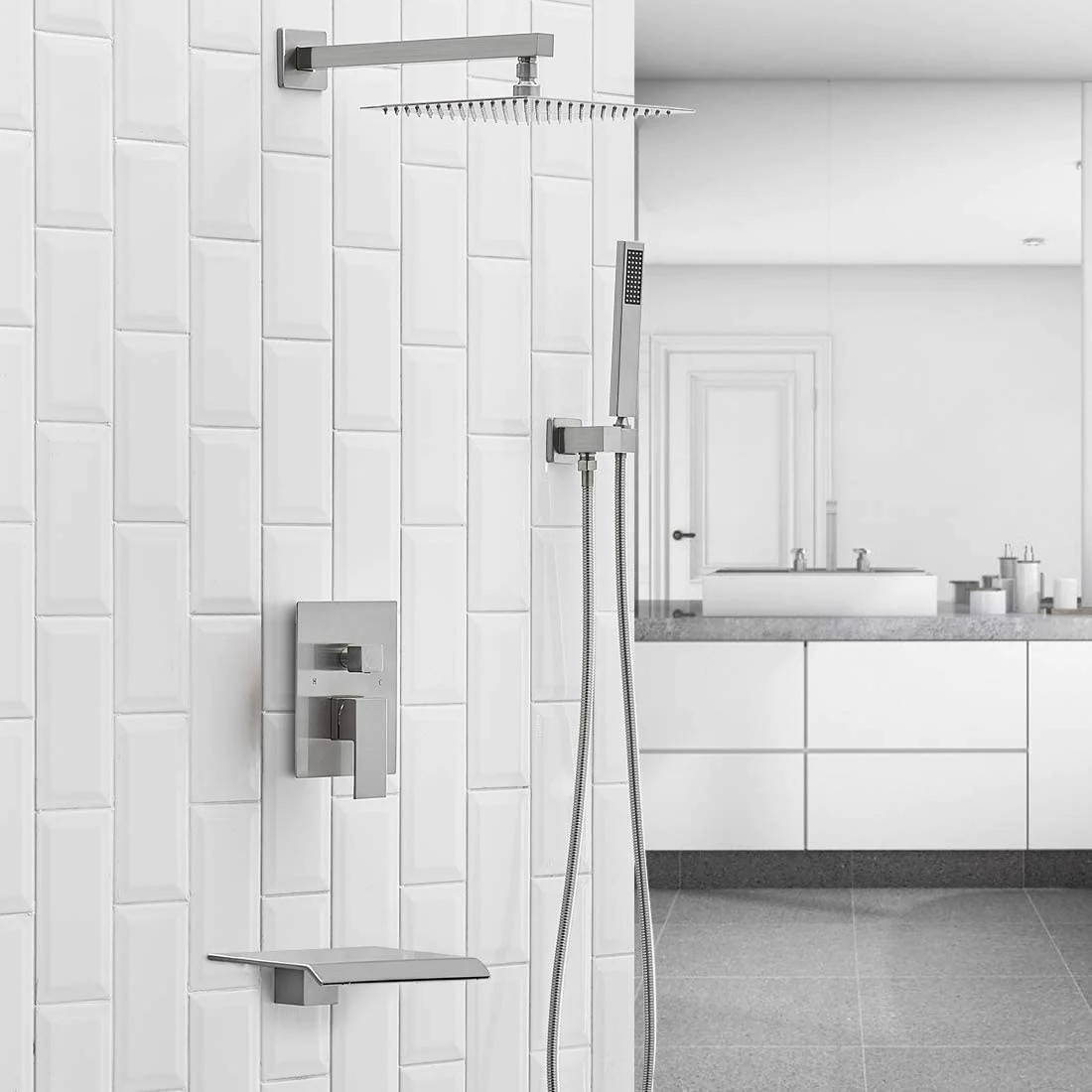 Wovier Shower System Rain Shower Handheld Sprayer with Shower Hose - W8804-4