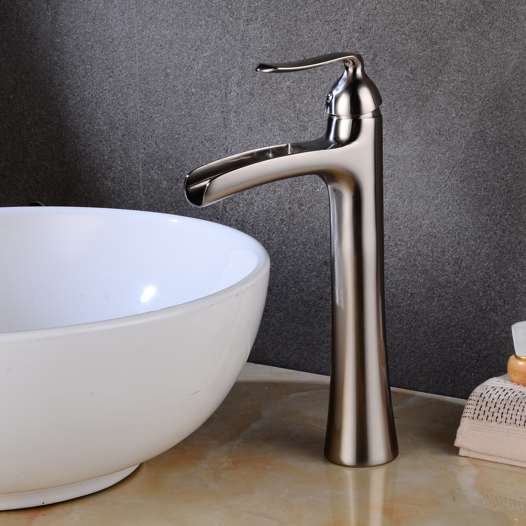 Wovier Waterfall Vessel Faucet, Single Handle Single Hole Bathroom Faucet - w8237-16