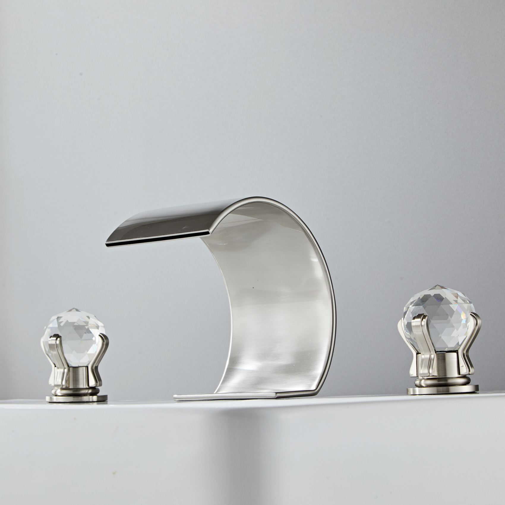 Wovier Widespread Faucet,Three Handle Two Hole Bathroom sink Faucet-W8429-12