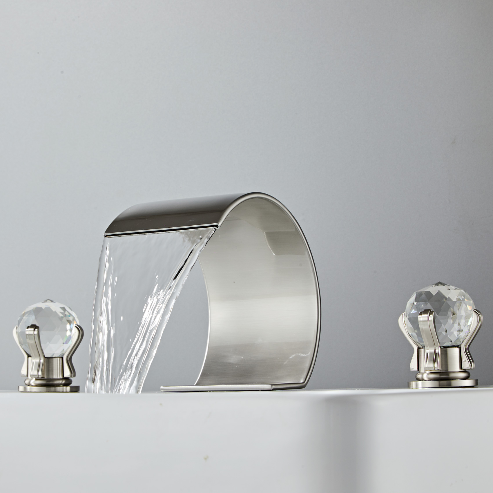 Wovier Widespread Faucet,Three Handle Two Hole Bathroom sink Faucet-W8429-11