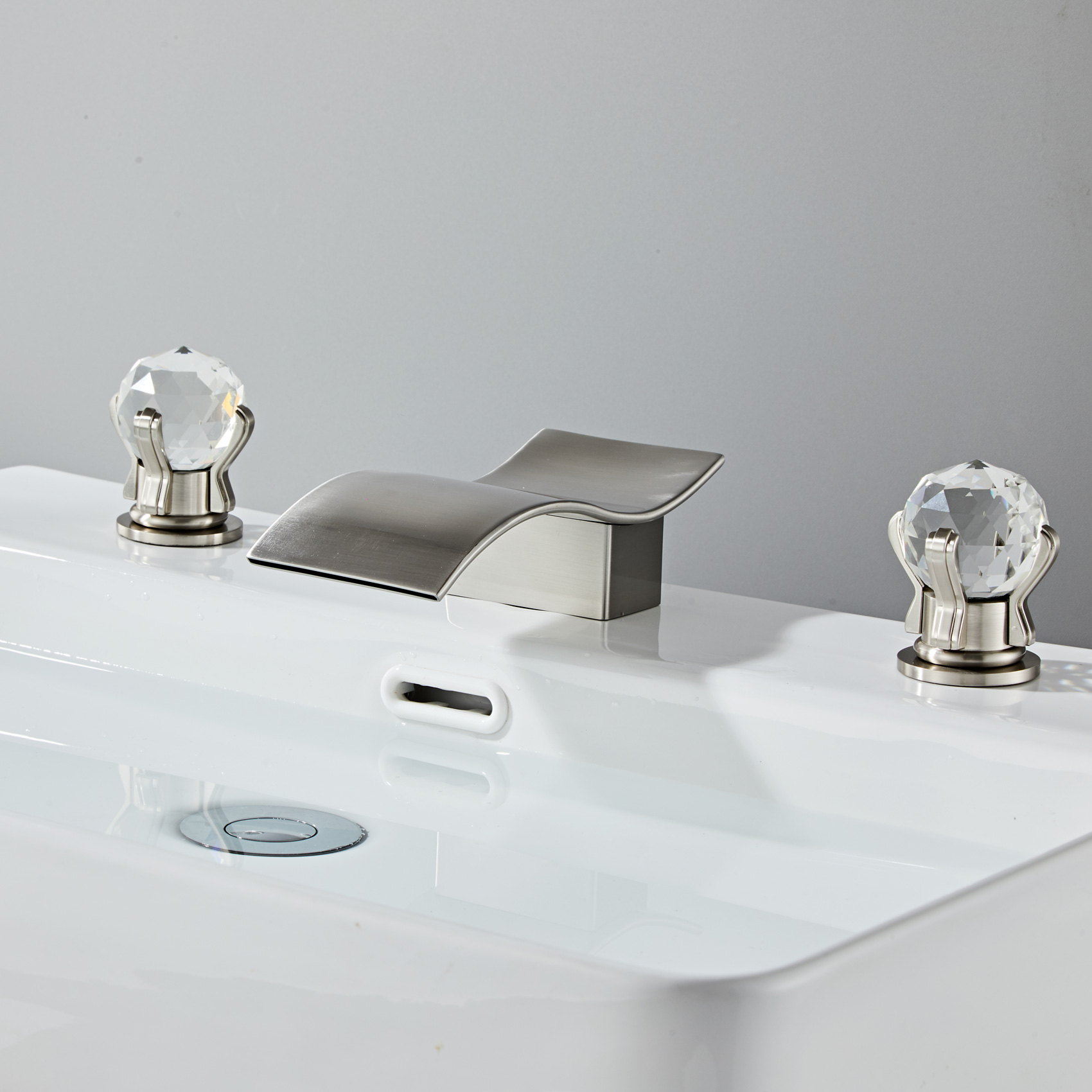 Wovier Widespread Faucet,Three Handle Two Hole Bathroom sink Faucet-W8434-07