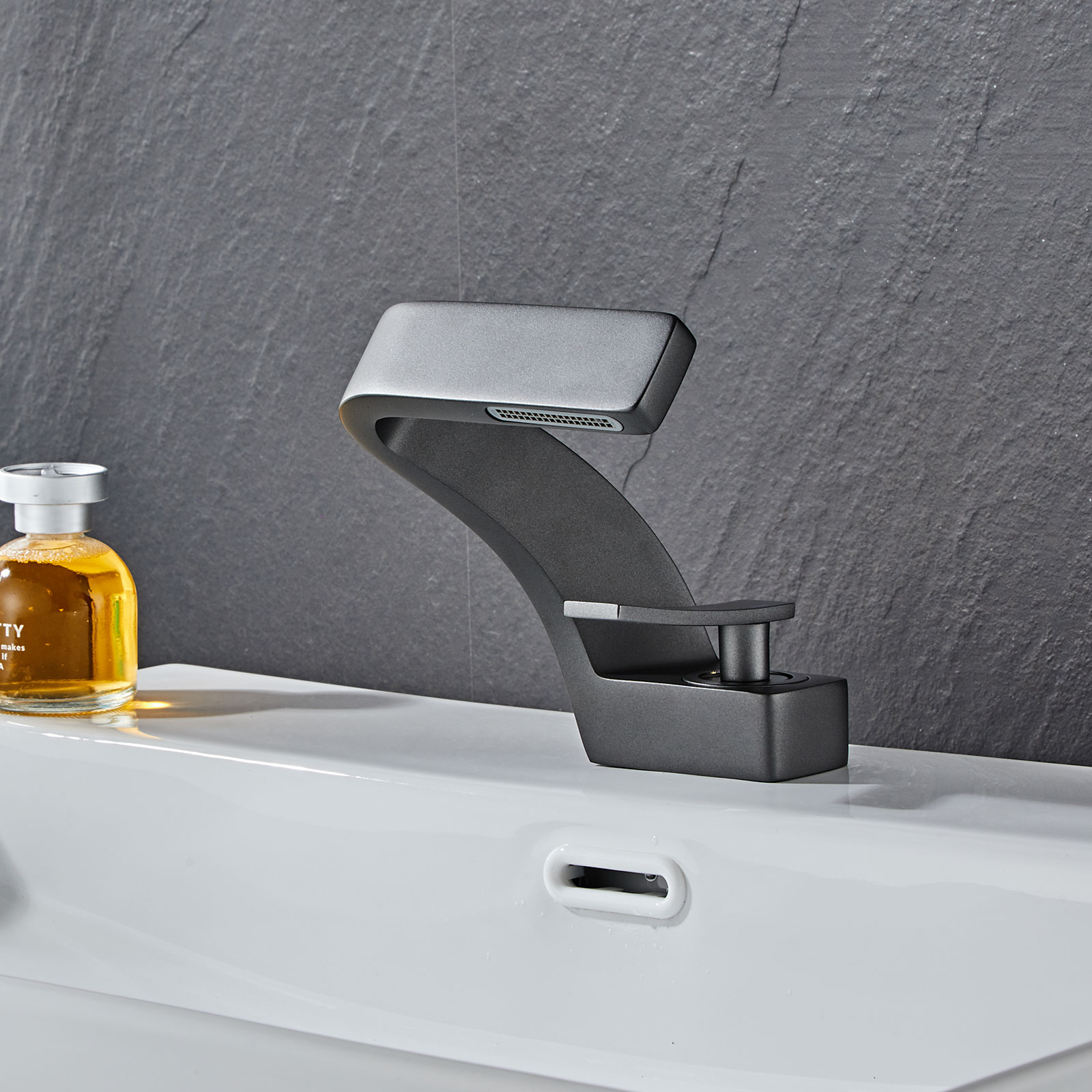 Wovier Waterfall Bathroom Sink Faucet,Single Handle Single Hole Faucet-W8351-7