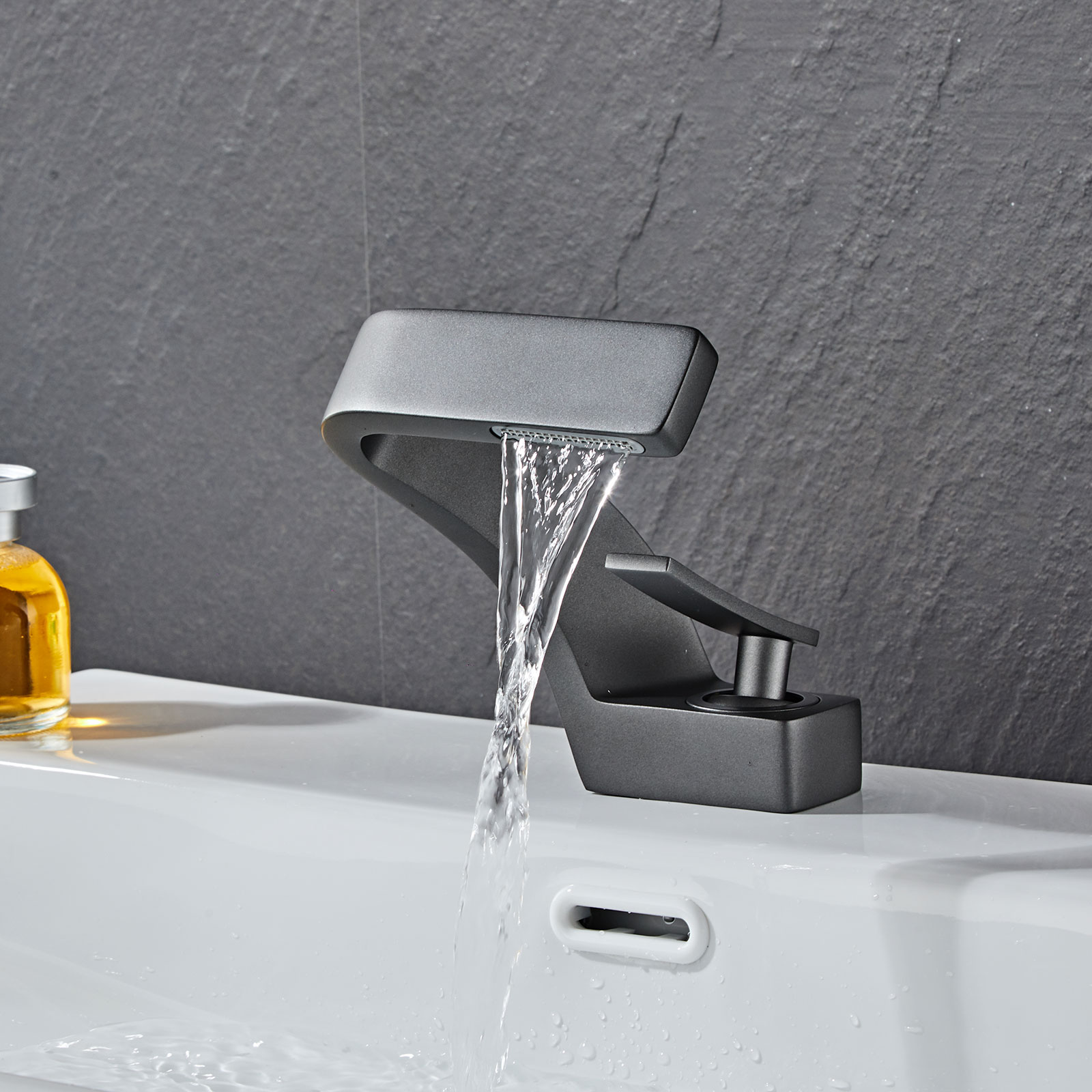 Wovier Waterfall Bathroom Sink Faucet,Single Handle Single Hole Faucet-W8351-1