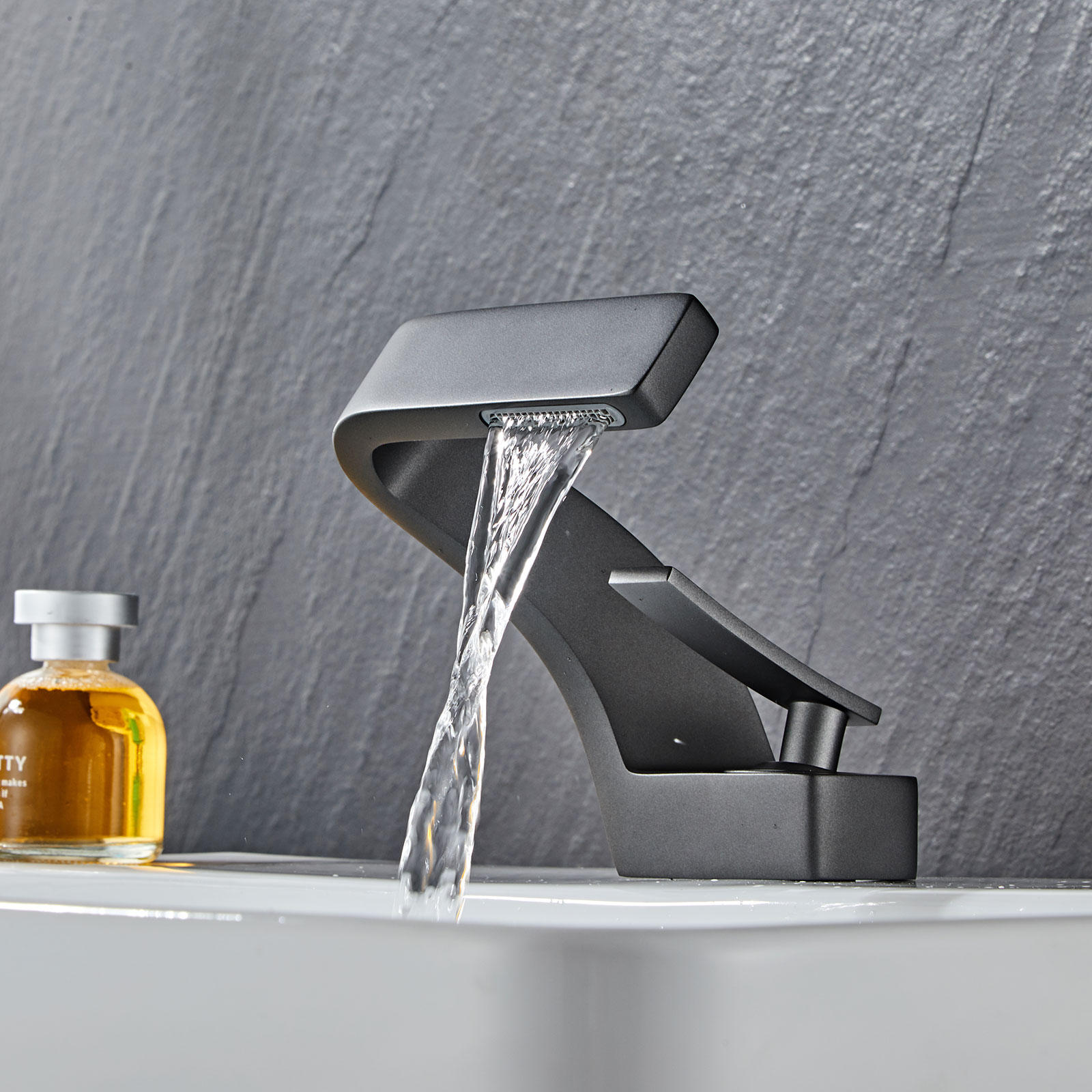 Wovier Waterfall Bathroom Sink Faucet,Single Handle Single Hole Faucet-W8351-14