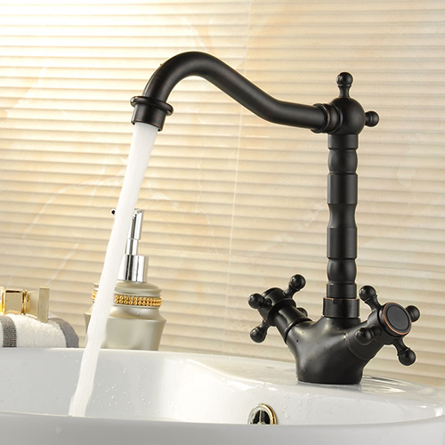 Wovier Bathroom Sink Faucet with Supply Hose,Single Handle Single Hole Lavatory Faucet W8283-2