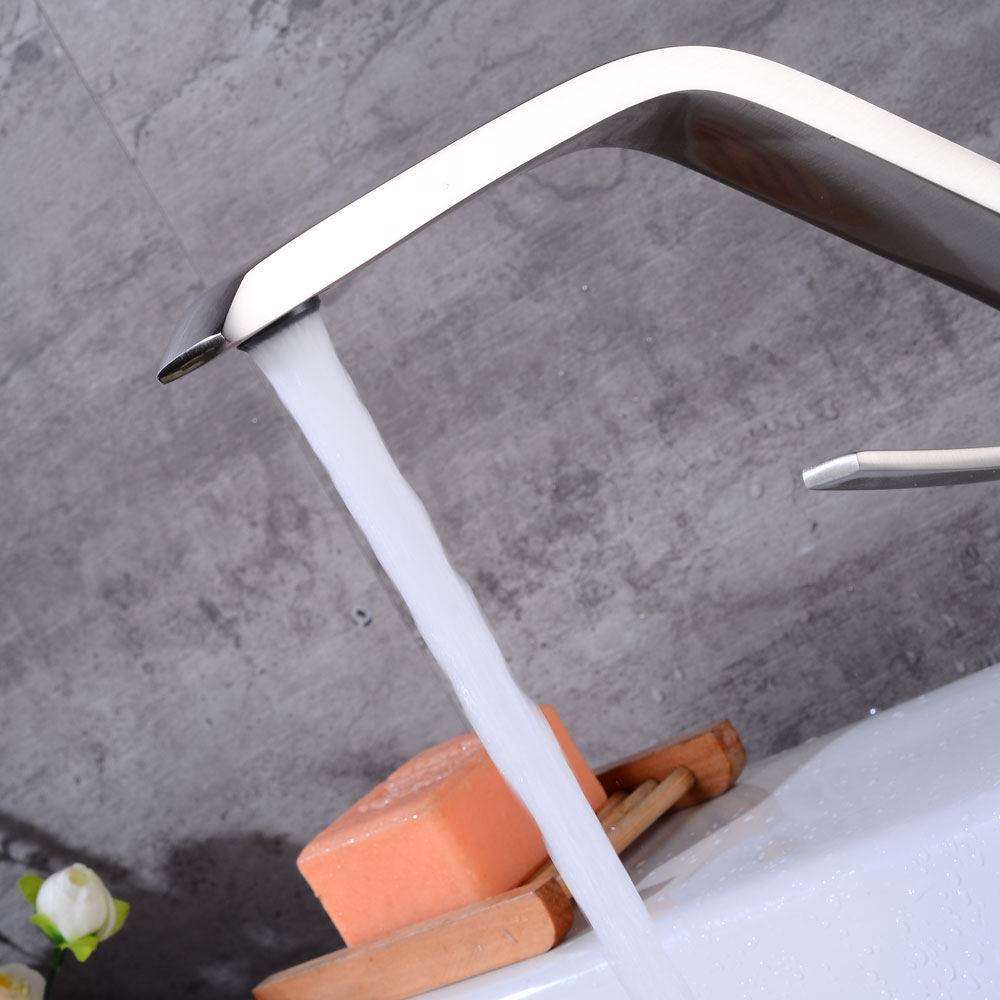 Wovier Bathroom Sink Faucet with Supply Hose,Single Handle Single Hole Lavatory Faucet W8348-5