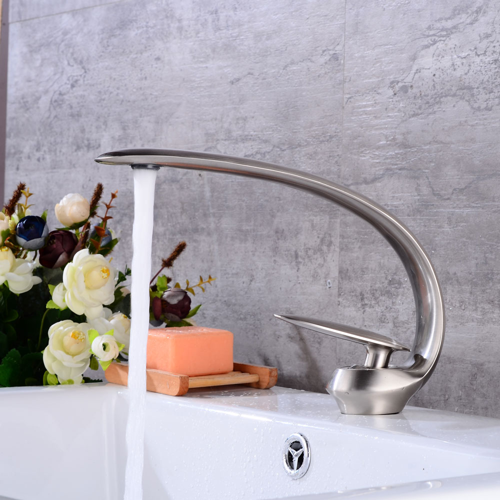 Wovier Bathroom Sink Faucet with Supply Hose,Single Handle Single Hole Lavatory Faucet W8349-8