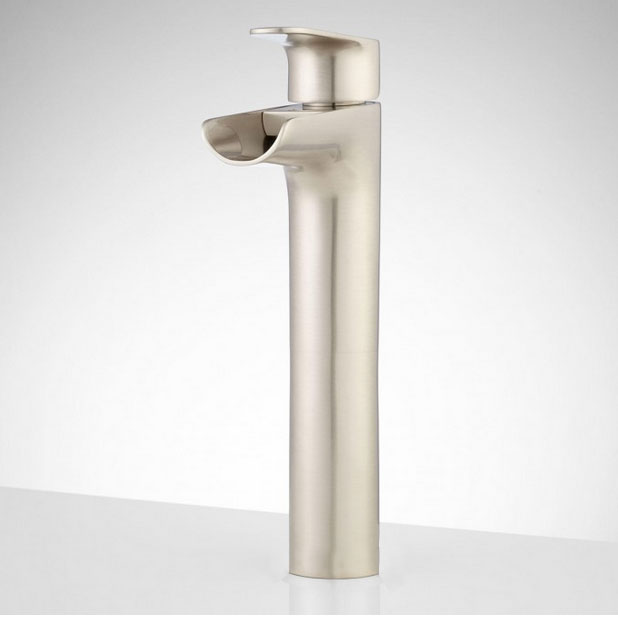 Wovier Waterfall Vessel Faucet with Supply Hose,Single Handle Single Hole Bathroom Faucet W8370-3