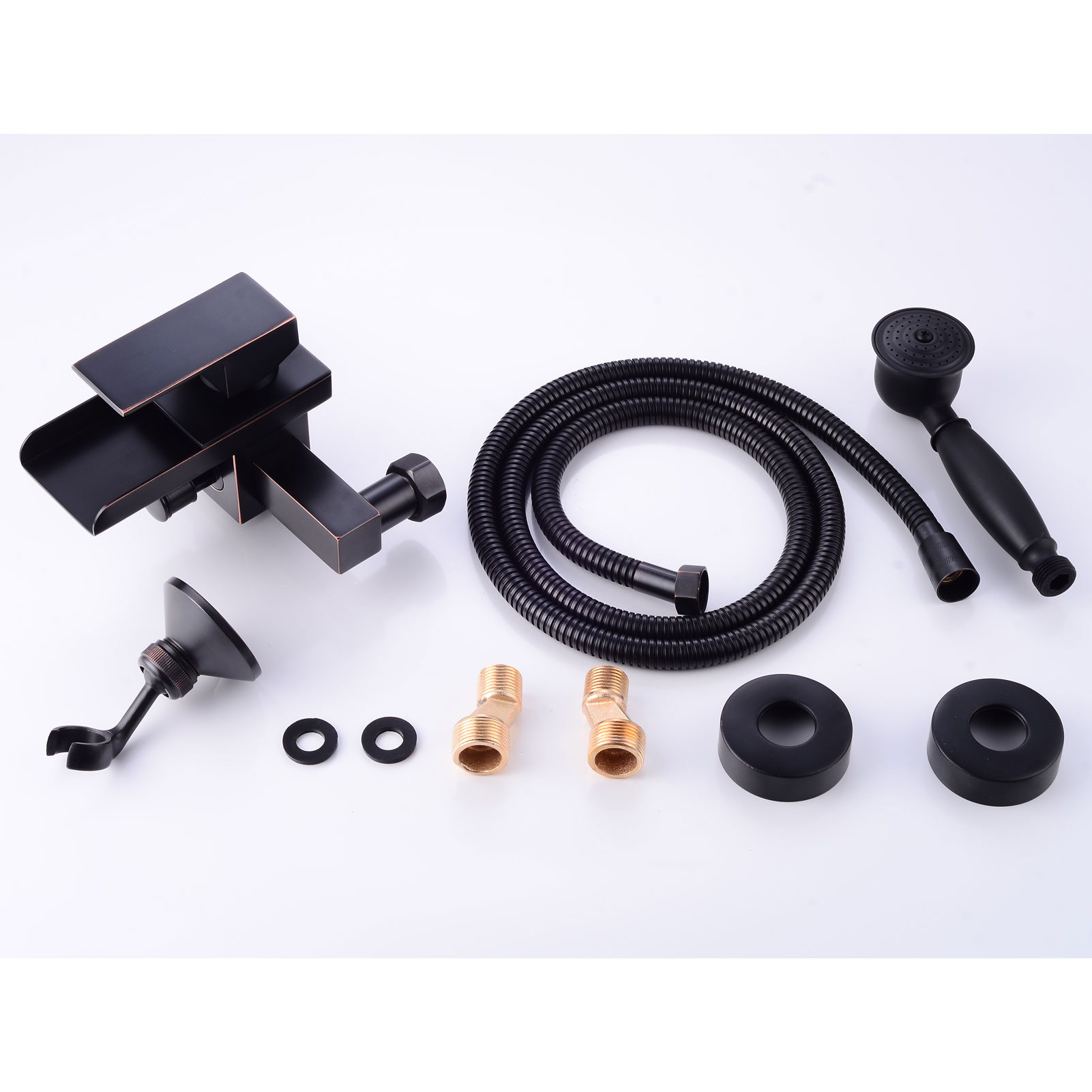 Wovier Waterfall Wall Mounted Waterfall Tub Filler with Hand Shower W8805