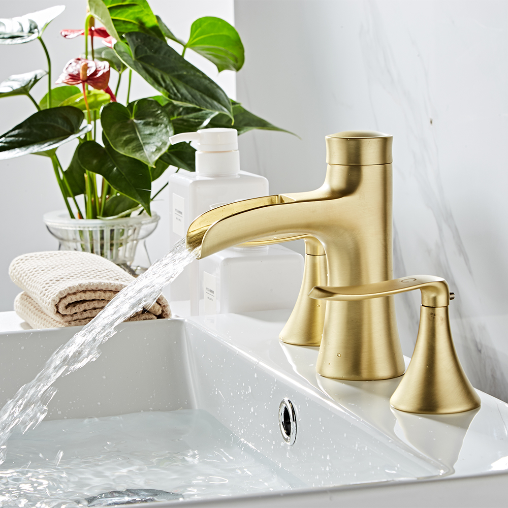 Wovier Widespread Faucet,Three Handle Two Hole Bathroom sink Faucet-W8416-02