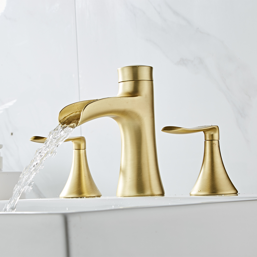 Wovier Widespread Faucet,Three Handle Two Hole Bathroom sink Faucet-W8416-25