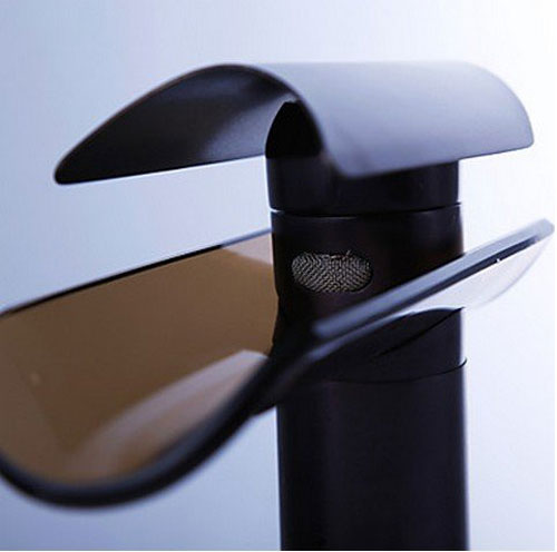 Wovier Waterfall Vessel Faucet, Single Handle Single Hole Bathroom Faucet - w8215-13