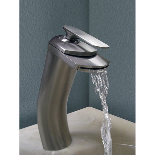 Wovier Waterfall Vessel Faucet, Single Handle Single Hole Bathroom Faucet - w8221-8