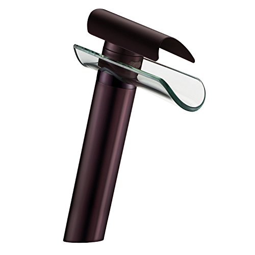 Wovier Waterfall Vessel Faucet, Single Handle Single Hole Bathroom Faucet - w8215-1