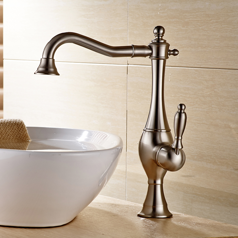 Wovier Vessel Faucet with Supply Hose,Single Handle Single Hole Bathroom Faucet W8303-4