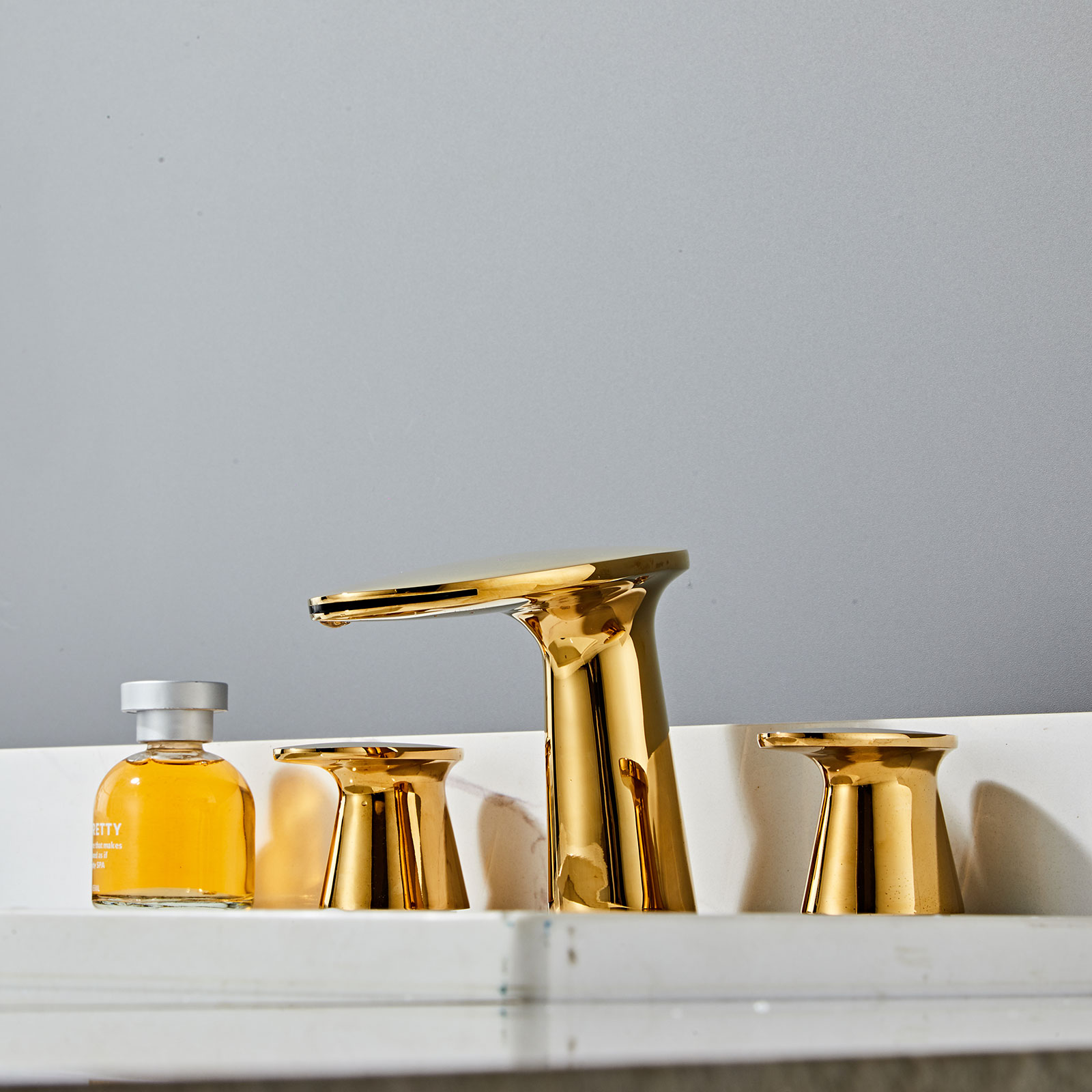 Wovier Widespread Faucet,Three Handle Two Hole Bathroom sink Faucet-W8417-47