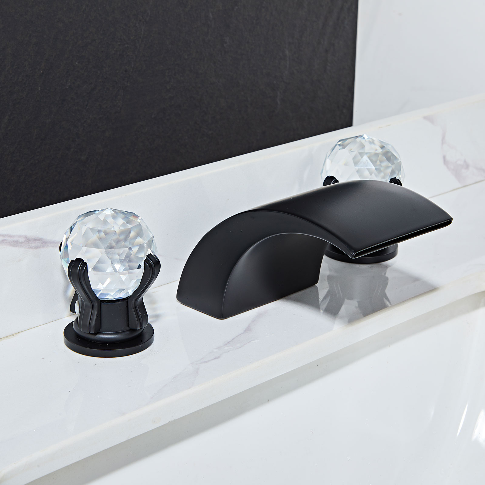 Wovier Widespread Faucet,Three Handle Two Hole Bathroom sink Faucet-W8433-24