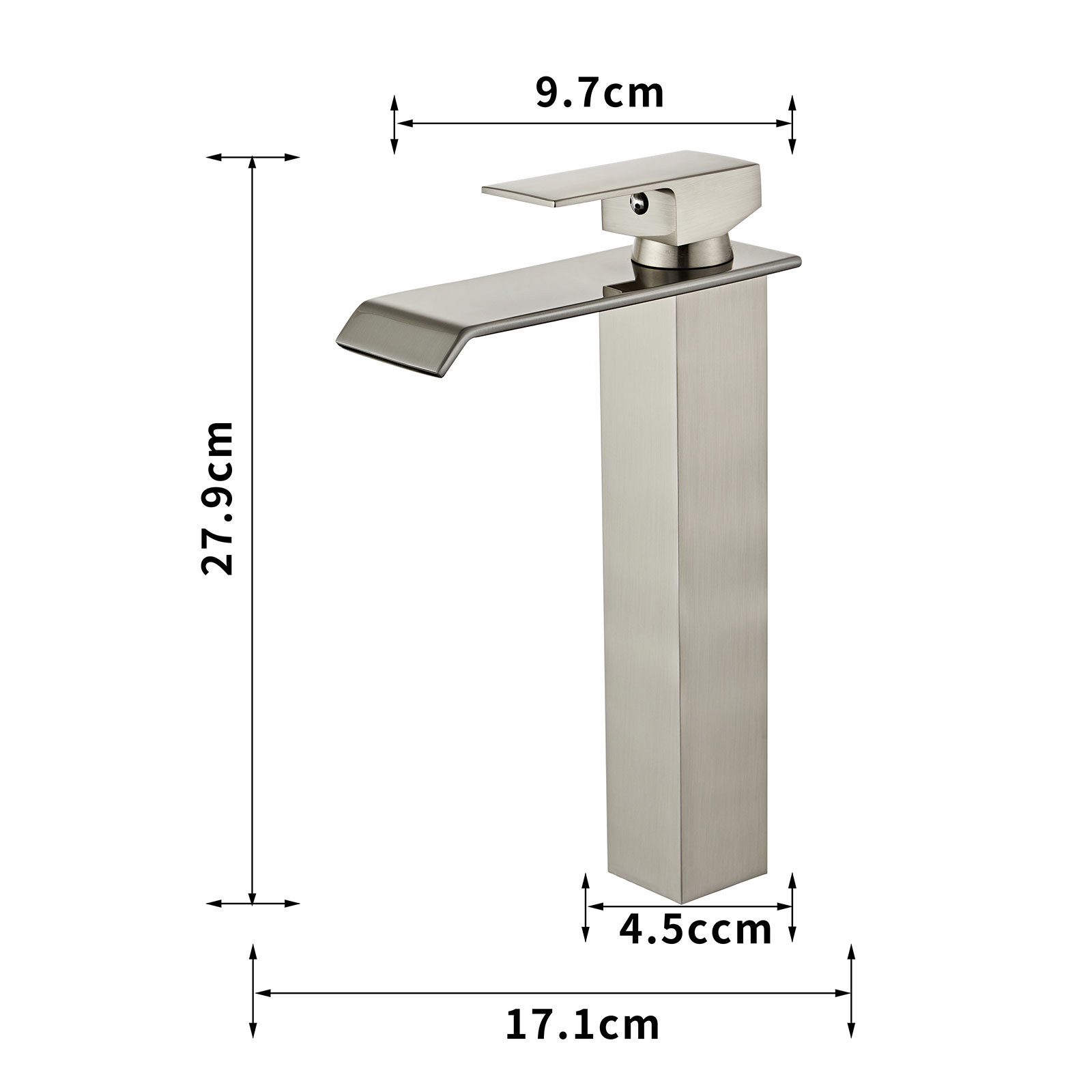 Wovier Waterfall Vessel Faucet, Single Handle Single Hole Bathroom Faucet - w8225-13