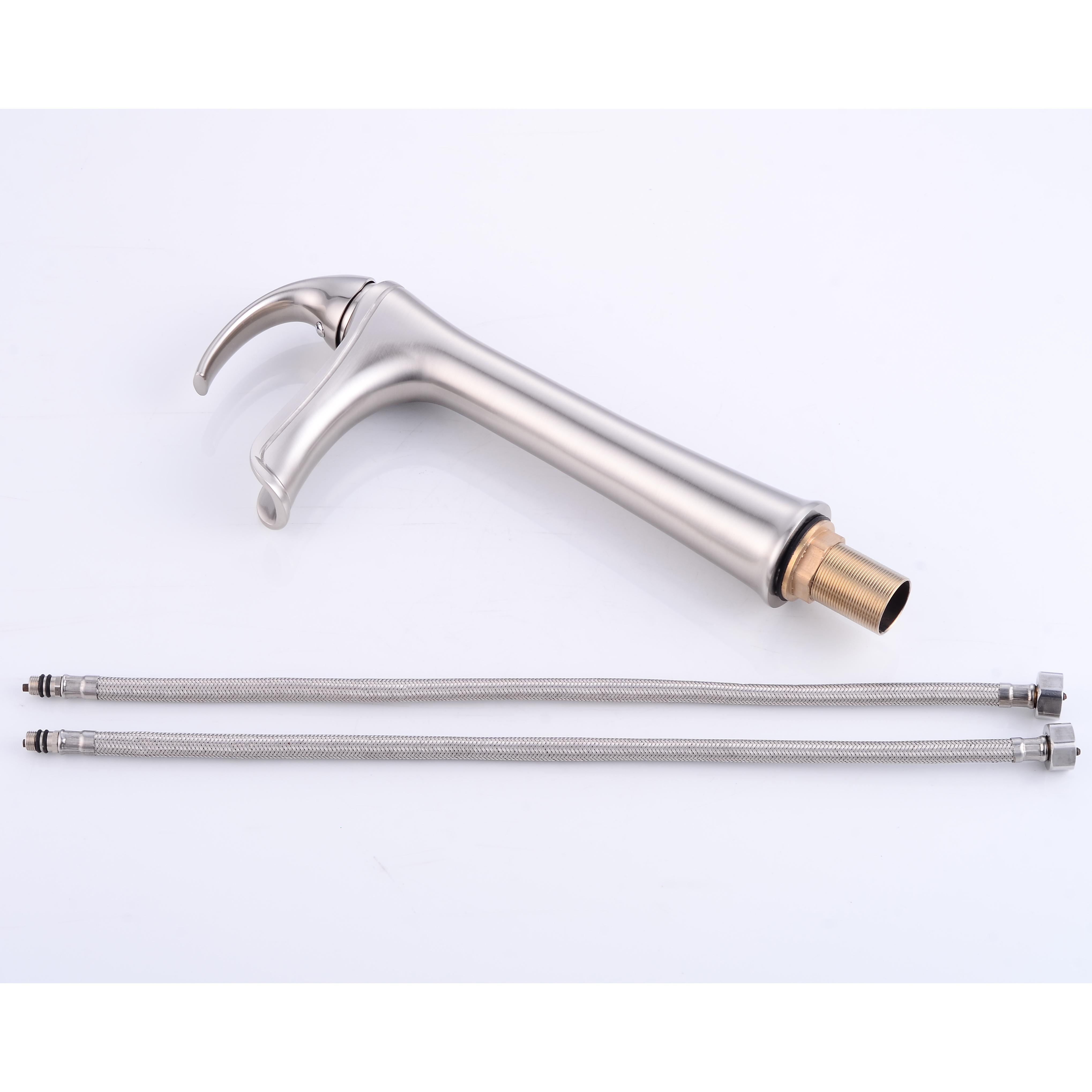 Wovier Waterfall Vessel Faucet with Supply Hose,Single Handle Single Hole Bathroom Faucet W8312-6