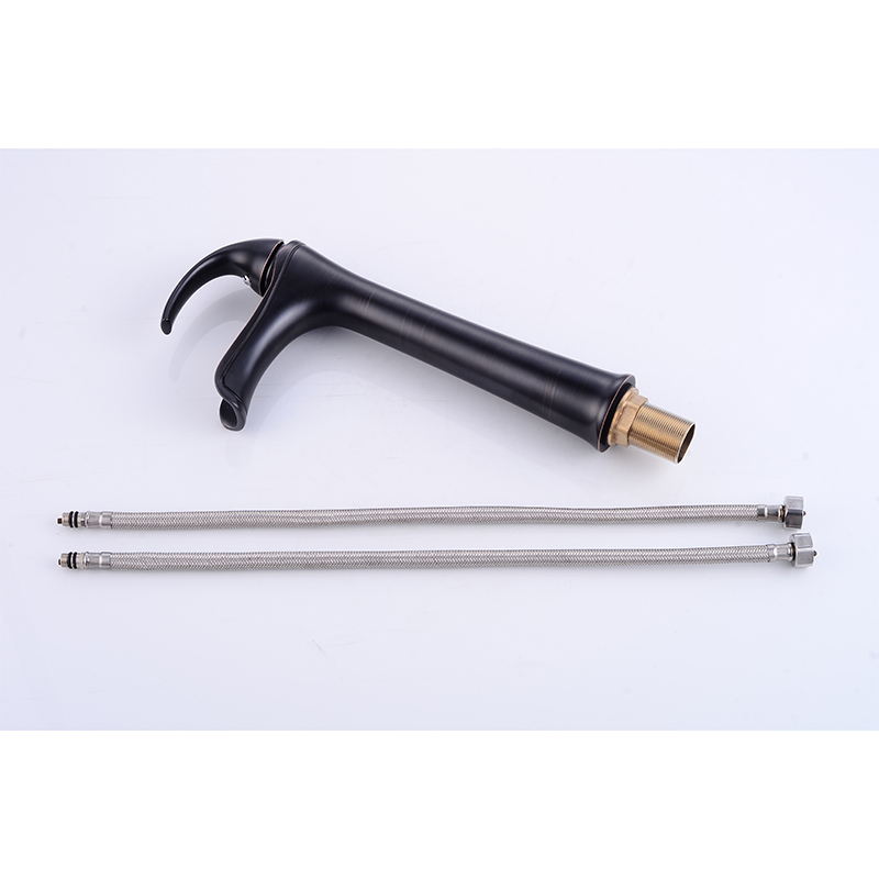 Wovier Waterfall Vessel Faucet with Supply Hose,Single Handle Single Hole Bathroom Faucet W8312-12