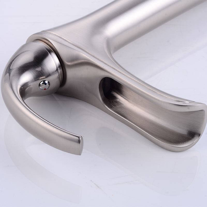 Wovier Waterfall Vessel Faucet with Supply Hose,Single Handle Single Hole Bathroom Faucet W8312-5