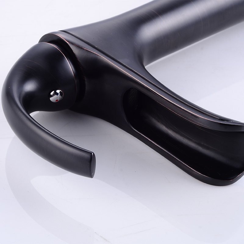 Wovier Waterfall Vessel Faucet with Supply Hose,Single Handle Single Hole Bathroom Faucet W8312-11