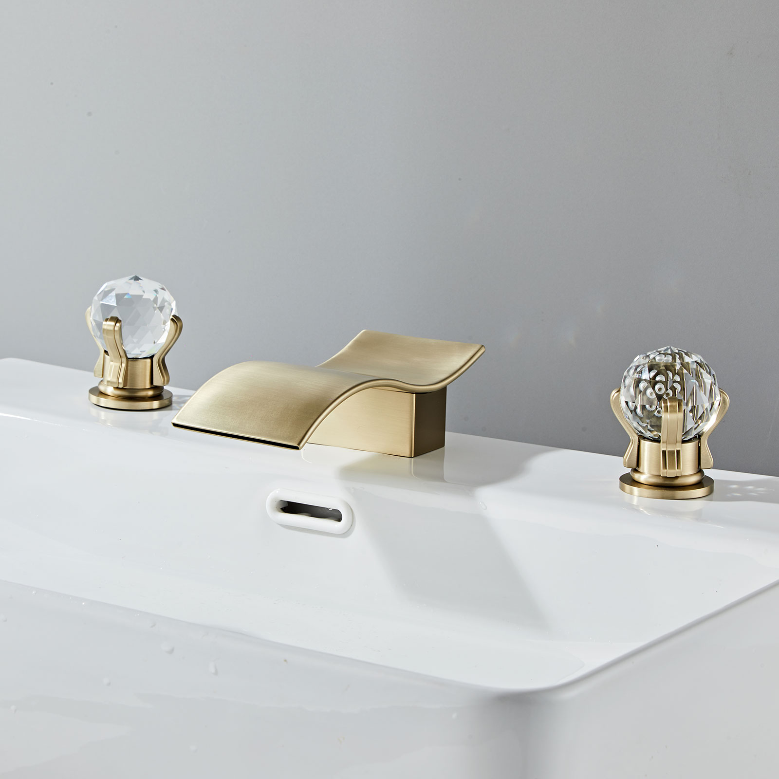 Wovier Widespread Faucet,Three Handle Two Hole Bathroom sink Faucet-W8434-08