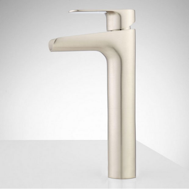 Wovier Waterfall Vessel Faucet with Supply Hose,Single Handle Single Hole Bathroom Faucet W8370-2