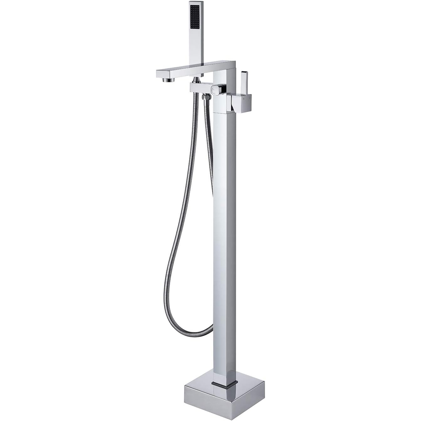 Wovier Floor Mounted Tub Filler Faucet, Freestanding Bathtub Faucet with Hand Shower W8792