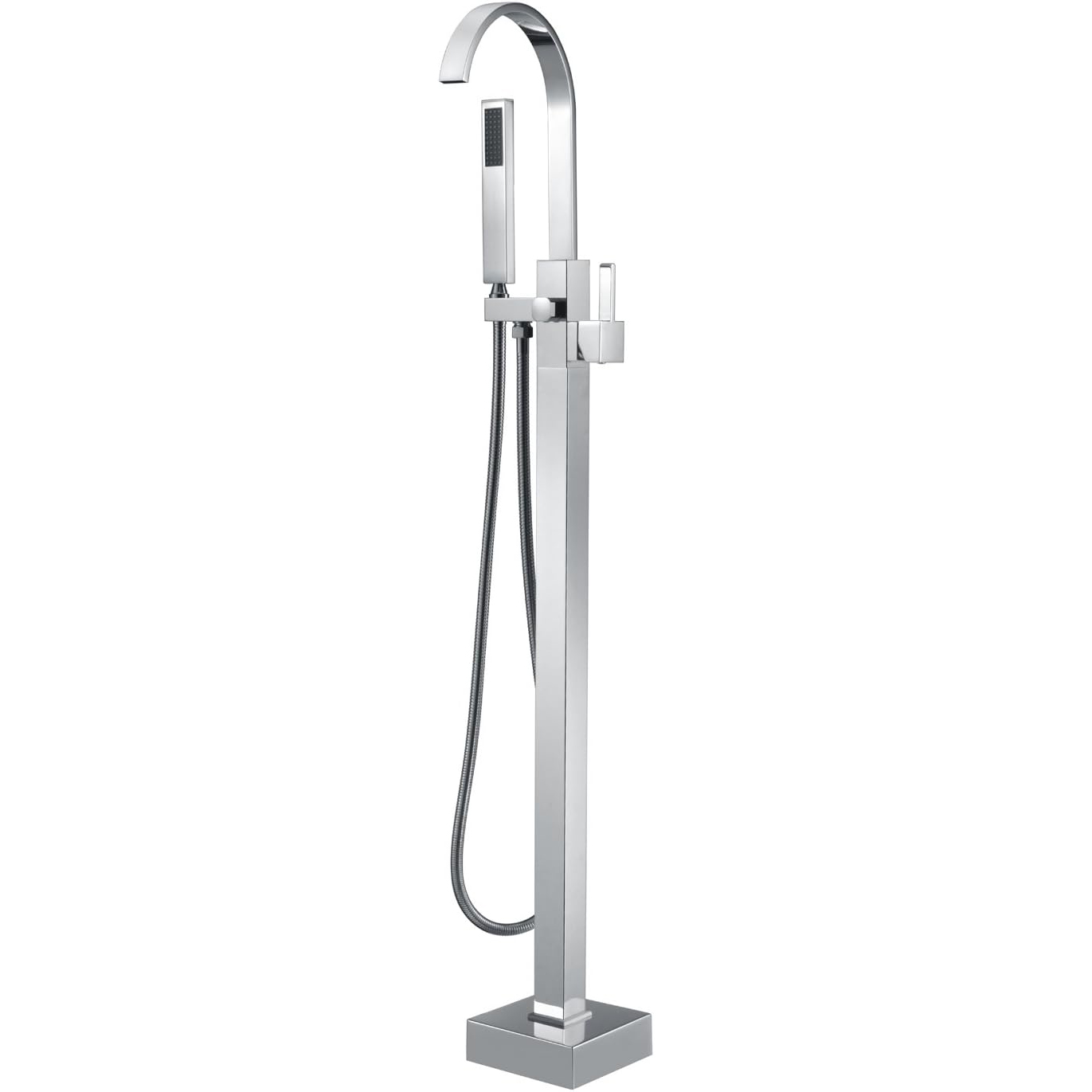 Wovier Floor Mounted Tub Filler Faucet, Freestanding Bathtub Faucet with Hand Shower W8783