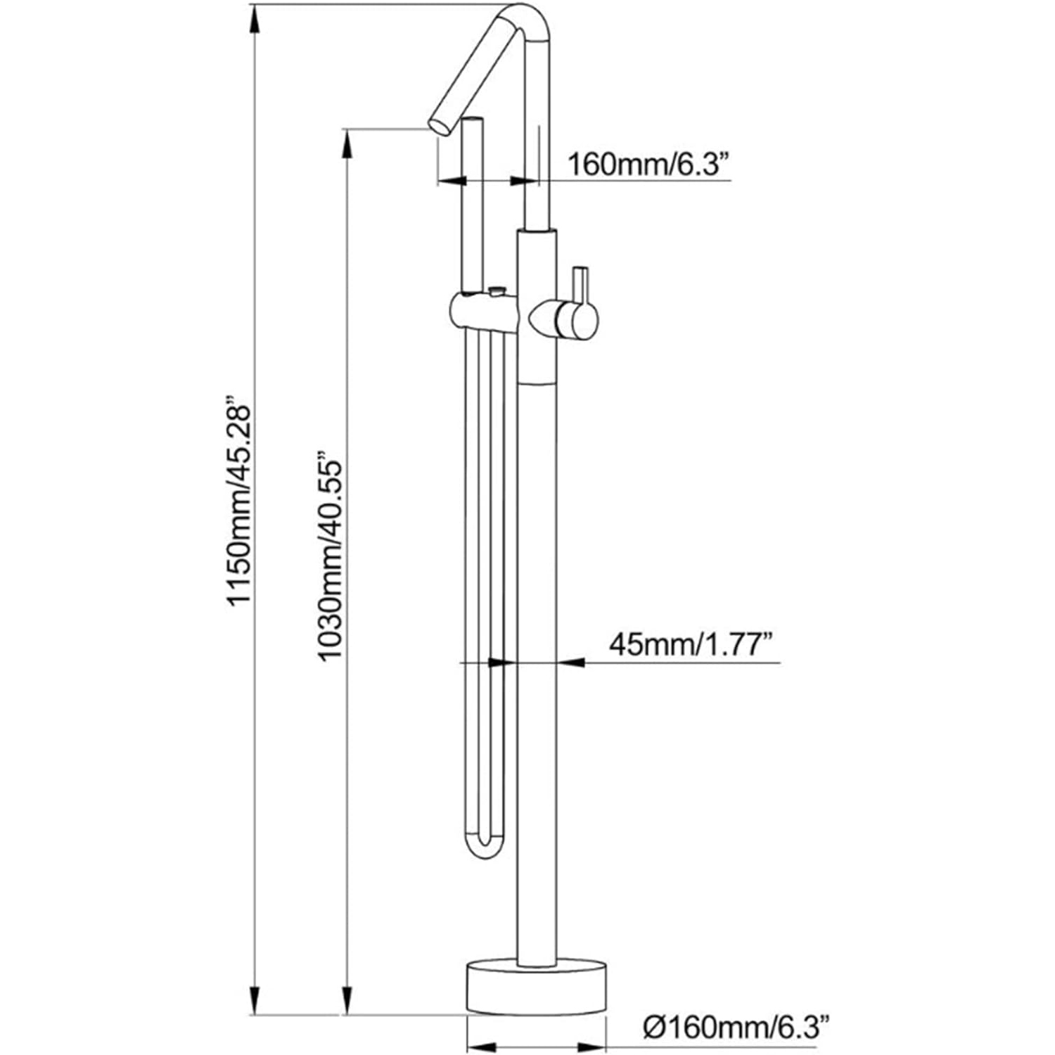 Wovier Floor Mounted Tub Filler Faucet, Freestanding Bathtub Faucet with Hand Shower W8791