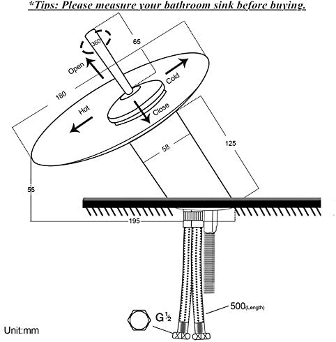 Wovier Waterfall Bathroom Sink Faucet,Single Handle Single Hole Faucet-W8124-3